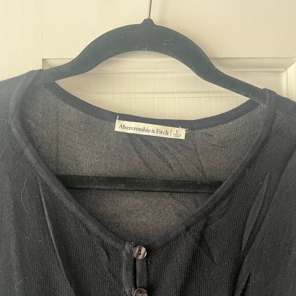 Abercrombie Sheer Slash Cardigan - L - Black - Picture 3 of 5